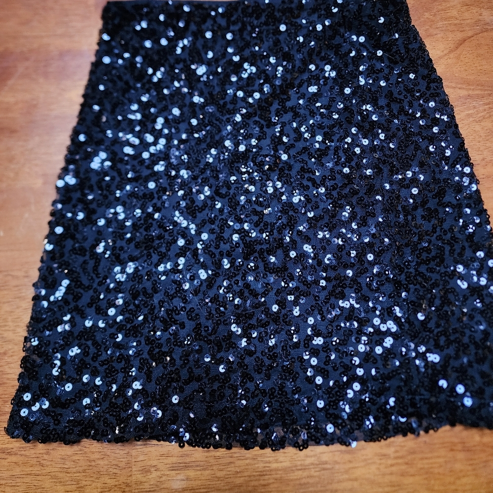 H&M Black Sequin Mini Skirt